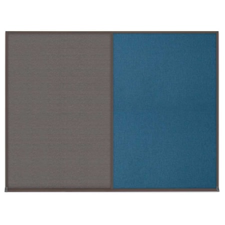 United Visual Products Triple Door Radius Corkboard, 72"X48", G UV80055-GOLD-DRKSPR